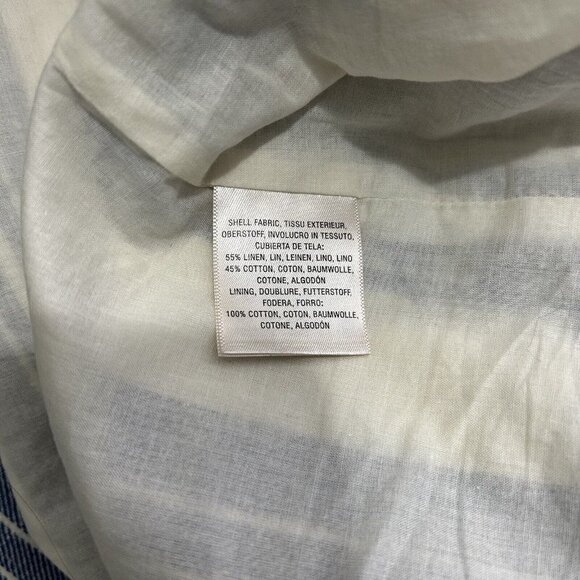 Elevenses Anthropologie North Channel Blue Striped Linen Blend Jacket Size S - Picture 11 of 14